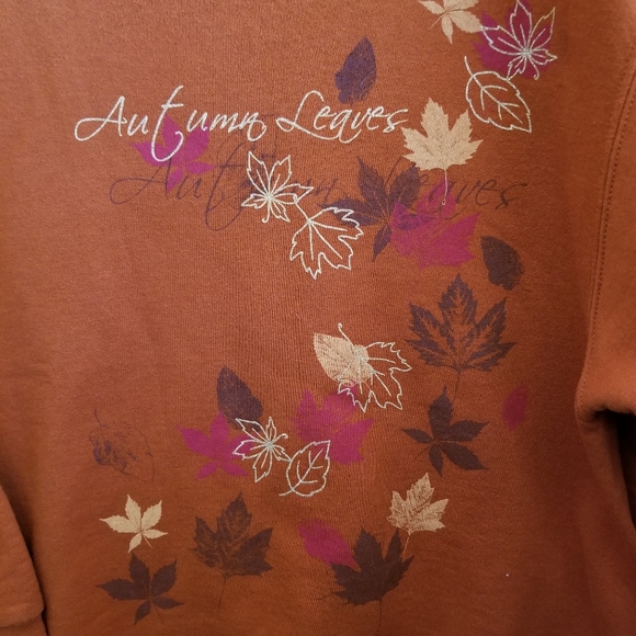 Vintage Jerzees Autumn Leaves Sweatshirt Orange/Rust - Picture 7 of 8